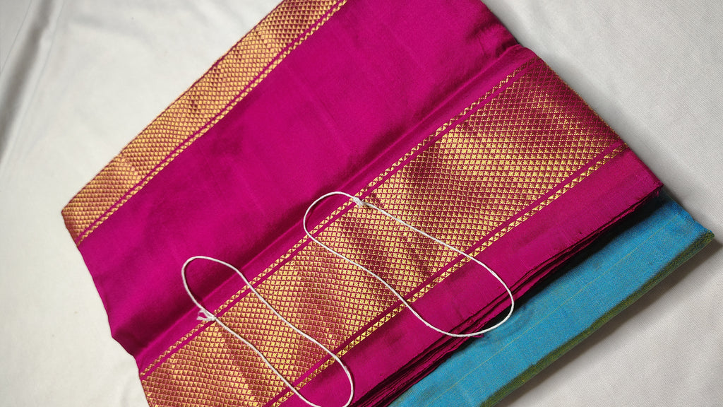 EC11 Ikkat pure silk handloom saree pallu and blouse same design